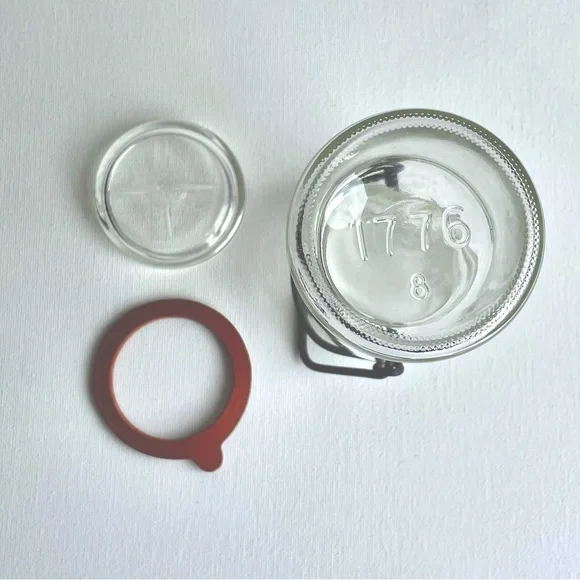 Cute Little Vintage Latch Top Glass '1776' Jar with Lid - Picture 4 of 4